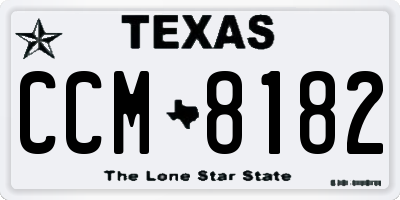 TX license plate CCM8182
