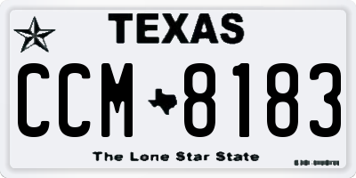 TX license plate CCM8183