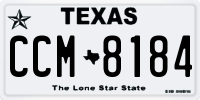 TX license plate CCM8184
