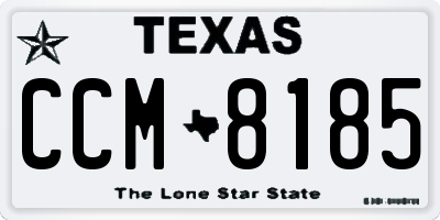 TX license plate CCM8185