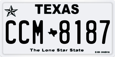 TX license plate CCM8187