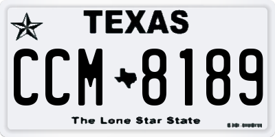 TX license plate CCM8189