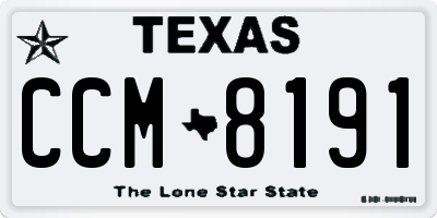 TX license plate CCM8191