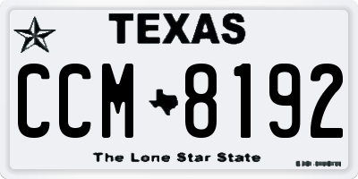 TX license plate CCM8192