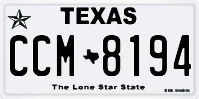 TX license plate CCM8194