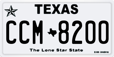 TX license plate CCM8200