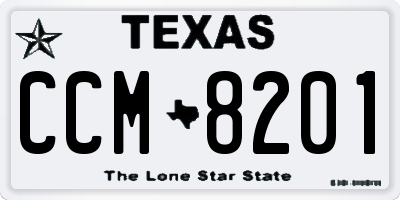 TX license plate CCM8201