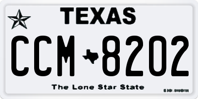 TX license plate CCM8202