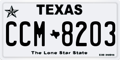 TX license plate CCM8203