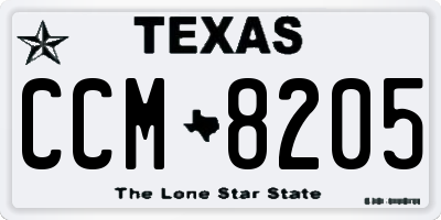 TX license plate CCM8205