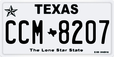 TX license plate CCM8207