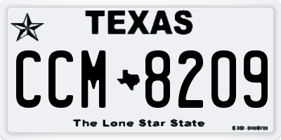 TX license plate CCM8209