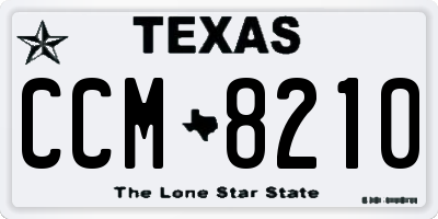 TX license plate CCM8210