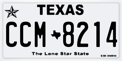 TX license plate CCM8214
