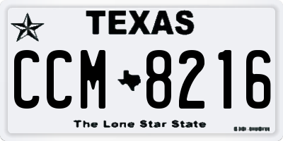 TX license plate CCM8216