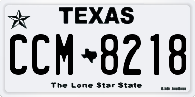 TX license plate CCM8218