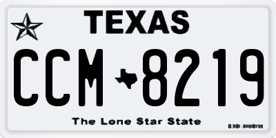 TX license plate CCM8219