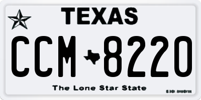 TX license plate CCM8220