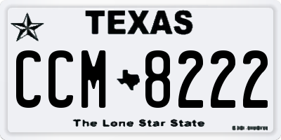 TX license plate CCM8222