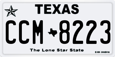 TX license plate CCM8223