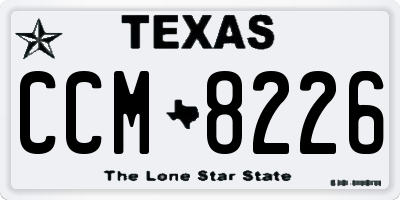 TX license plate CCM8226