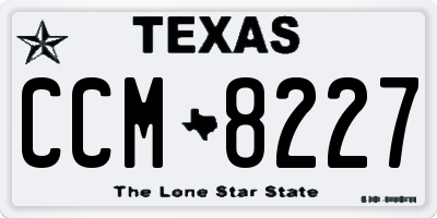 TX license plate CCM8227