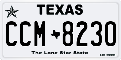 TX license plate CCM8230