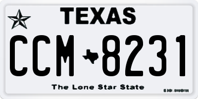 TX license plate CCM8231
