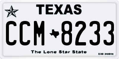 TX license plate CCM8233