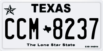 TX license plate CCM8237