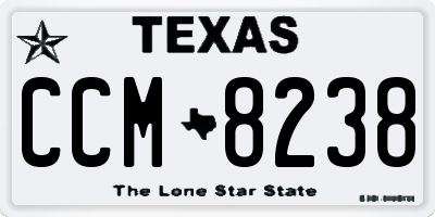 TX license plate CCM8238