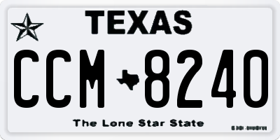 TX license plate CCM8240