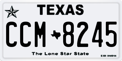 TX license plate CCM8245