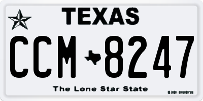 TX license plate CCM8247