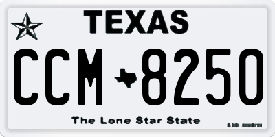 TX license plate CCM8250