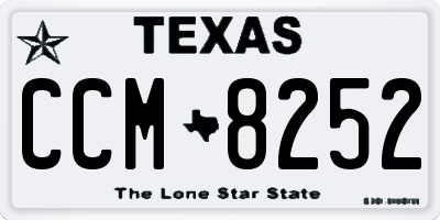 TX license plate CCM8252