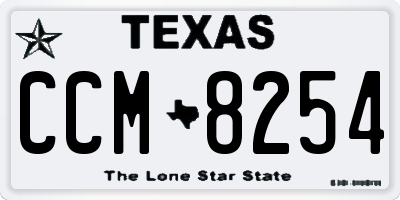 TX license plate CCM8254