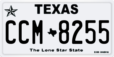 TX license plate CCM8255