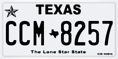 TX license plate CCM8257
