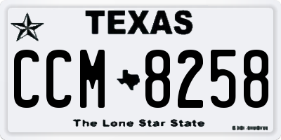 TX license plate CCM8258