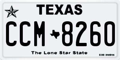 TX license plate CCM8260