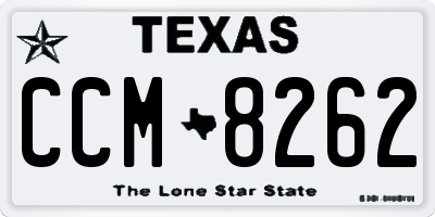 TX license plate CCM8262
