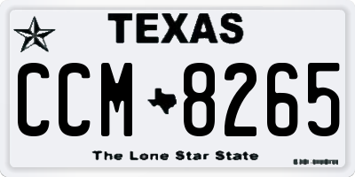 TX license plate CCM8265