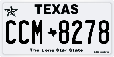 TX license plate CCM8278