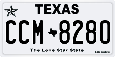 TX license plate CCM8280