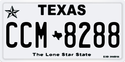 TX license plate CCM8288