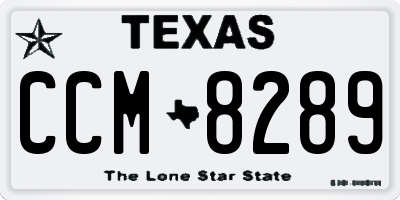 TX license plate CCM8289