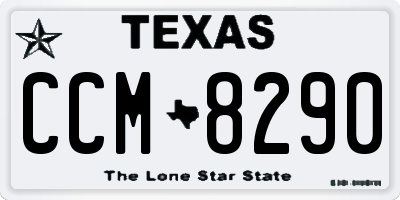 TX license plate CCM8290