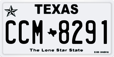 TX license plate CCM8291