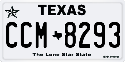 TX license plate CCM8293